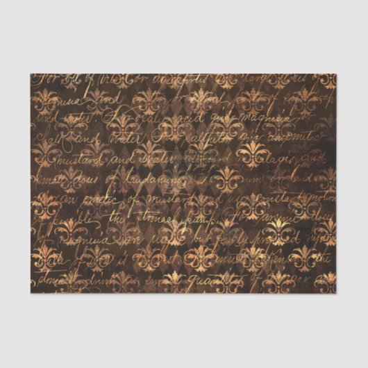 ゴシッエレガントクビクトリアンブラウンダマスクティッシュペーパー 薄葉紙 (正面)