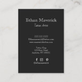 ゴシッエレガントクファンタジーウルフスカルブラック&シルバー 名刺 (裏面)