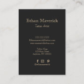 ゴシッエレガントクファンタジーウルフスカルブラック&金ゴールド 名刺 (裏面)