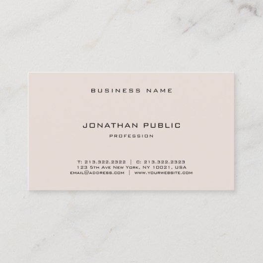 ゴシッエレガントクフォントプロフェッショナルミニマリストプレーン 名刺 (裏面)