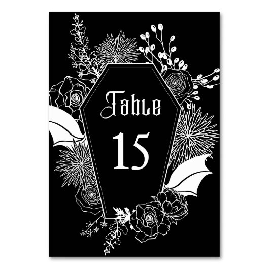 ゴシッエレガントクフローラウェディングレセプションブラック テーブルナンバー (正面)