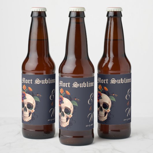 ゴシッエレガントクフローラスカルモノグラ結婚ムのビール ビールラベル (ボトル)