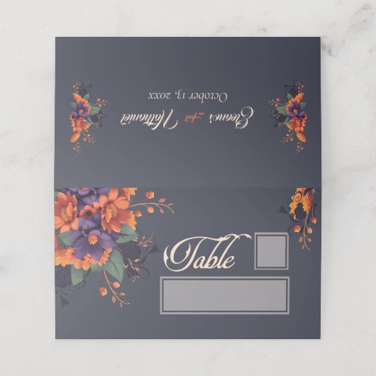 ゴシッエレガントクフローラテーブルと名前の場所 プレイスカード (外部開封)