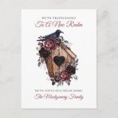 ゴシッエレガントクフローラハロウィーン新しいホームムービング シーズンポストカード (正面)