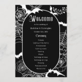 ゴシッエレガントクフローラブラック結婚式 プログラム (正面)