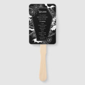 ゴシッエレガントクフローラブラック結婚式 プログラム ハンドファン (正面)