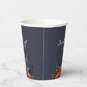 ゴシッエレガントクフローラモノグラム結婚の紙カップ 紙コップ (右)