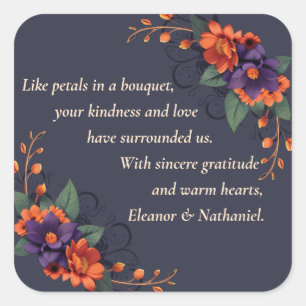 ゴシッエレガントクフローラ感謝のステッ結婚カー スクエアシール