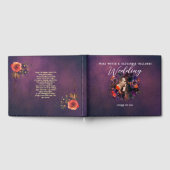 ゴシッエレガントクフローラ紫色の写真結婚の ゲストブック (全面)