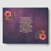 ゴシッエレガントクフローラ紫色の写真結婚の ゲストブック (裏面)