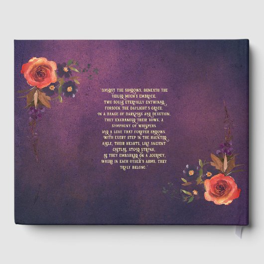 ゴシッエレガントクフローラ紫色の写真結婚の ゲストブック (裏面)