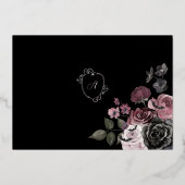 ゴシッエレガントクフローラ結婚のドレスブライダルシャワー 箔招待状 (裏面)