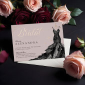 ゴシッエレガントクブラック結婚ズドレスブライダルシャワー 箔招待状