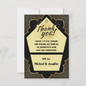 ゴシッエレガントクブラック&金ゴールド結婚ズサンキューカード サンキューカード (正面)