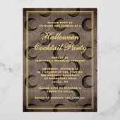 ゴシッエレガントクムーンハロウィーンカクテルパーティー 箔招待状 (正面)