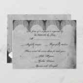 ゴシッエレガントクレースポーRSVPポストカード インビテーションポストカード (正面/裏面)