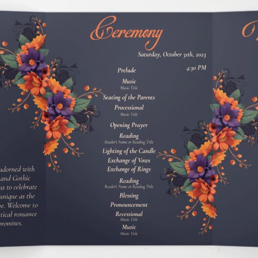 ゴシッエレガントク完全三折結婚式 プログラム (内部中)