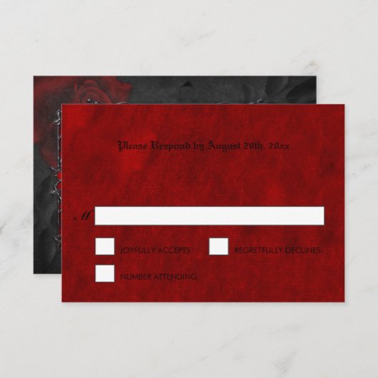 ゴシッエレガントク式ハロウィーン結婚式RSVPカード 出欠カード (正面/裏面)