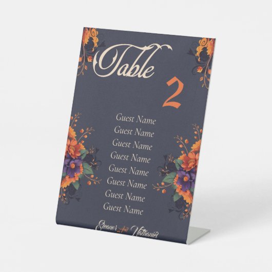 ゴシッエレガントク式個々のテーブル座席表 台座サイン (正面)