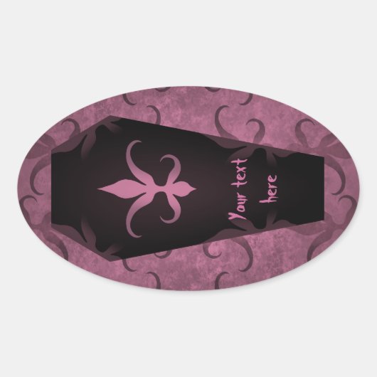 ゴシッエレガントク棺ハロウィーンの好意ラベル 楕円形シール (正面)