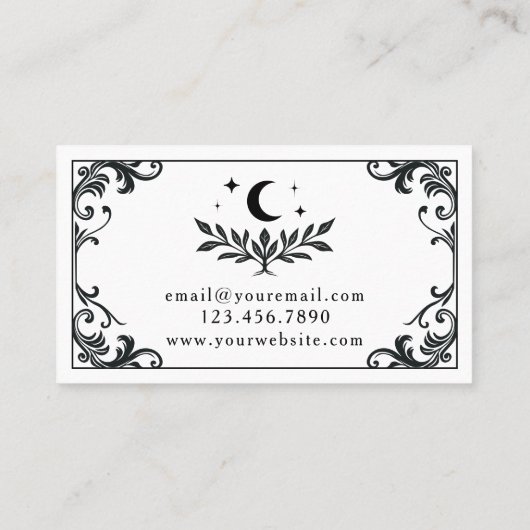 ゴシッエレガントク様式の自然ホリスティックコーチ 名刺 (裏面)