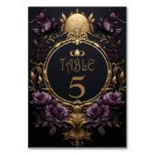 ゴシッエレガントク結婚のテーブル番号カード テーブルナンバー (裏面)