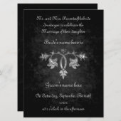 ゴシッエレガントク結婚ロマンスの6.5インチx 8.75インチ 招待状 (正面/裏面)