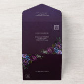 ゴシッエレガントク色のダークフラワー オールインワン招待状 (外側)