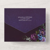 ゴシッエレガントク色のダークフラワー オールインワン招待状 (裏面)