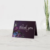 ゴシッエレガントク色の濃結婚い花の写真 サンキューカード (正面)