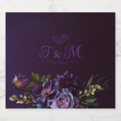 ゴシッエレガントク色の濃結婚い花 スパークリングワインラベル (シングルラベル)