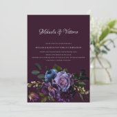 ゴシッエレガントク色の濃結婚い花 招待状 (スタンド正面)