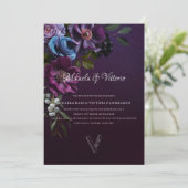 ゴシッエレガントク色の濃結婚い花 招待状 (スタンド正面)