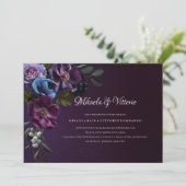 ゴシッエレガントク色の濃結婚い花 招待状 (スタンド正面)