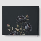 ゴシッエレガントク色ダークウォーターカラーブラックバラ結婚ズ ゲストブック (裏面)