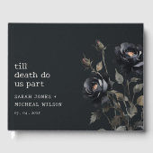 ゴシッエレガントク色ダークウォーターカラーブラックバラ結婚ズ ゲストブック (正面)