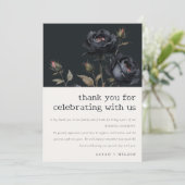 ゴシッエレガントク色ダークウォーターカラーブラックバラ結婚ズ サンキューカード (スタンド正面)