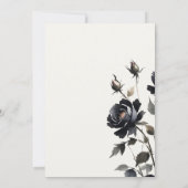 ゴシッエレガントク色ダークウォーターカラーブラックバラ結婚ズ サンキューカード (裏面)