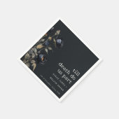 ゴシッエレガントク色ダークウォーターカラーブラックバラ結婚ズ スタンダードカクテルナプキン (角)