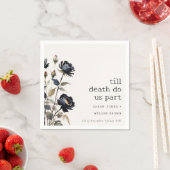 ゴシッエレガントク色ダークウォーターカラーブラックバラ結婚ズ スタンダードカクテルナプキン (インサイチュ)