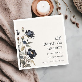 ゴシッエレガントク色ダークウォーターカラーブラックバラ結婚ズ スタンダードカクテルナプキン