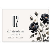 ゴシッエレガントク色ダークウォーターカラーブラックバラ結婚ズ テーブルナンバー (正面)