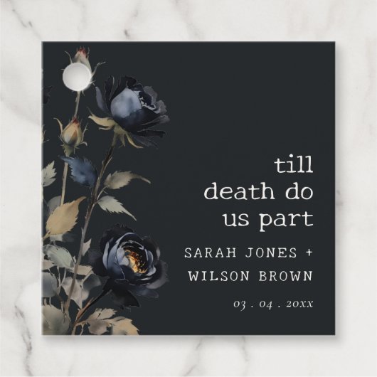 ゴシッエレガントク色ダークウォーターカラーブラックバラ結婚ズ フェイバータグ (正面)