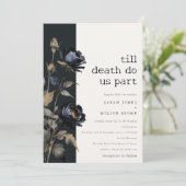 ゴシッエレガントク色ダークウォーターカラーブラックバラ結婚ズ 招待状 (スタンド正面)