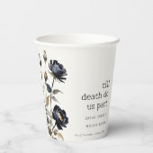 ゴシッエレガントク色ダークウォーターカラーブラックバラ結婚ズ 紙コップ (裏面)