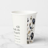 ゴシッエレガントク色ダークウォーターカラーブラックバラ結婚ズ 紙コップ (右)