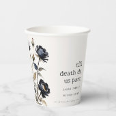 ゴシッエレガントク色ダークウォーターカラーブラックバラ結婚ズ 紙コップ (正面)