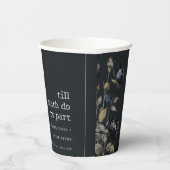 ゴシッエレガントク色ダークウォーターカラーブラックバラ結婚ズ 紙コップ (右)