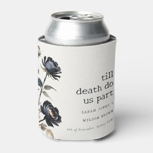 ゴシッエレガントク色ダークウォーターカラーブラックバラ結婚ズ 缶クーラー (缶正面)