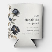 ゴシッエレガントク色ダークウォーターカラーブラックバラ結婚ズ 缶クーラー (正面)